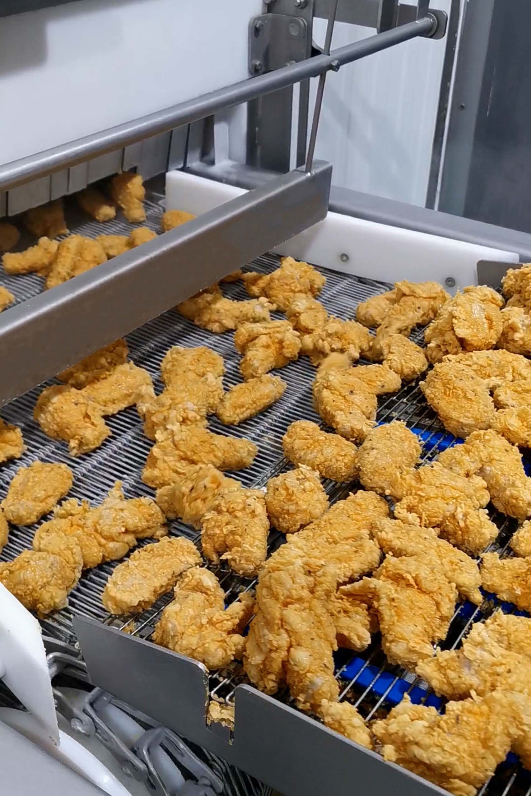 IQF freezing of chicken nuggets